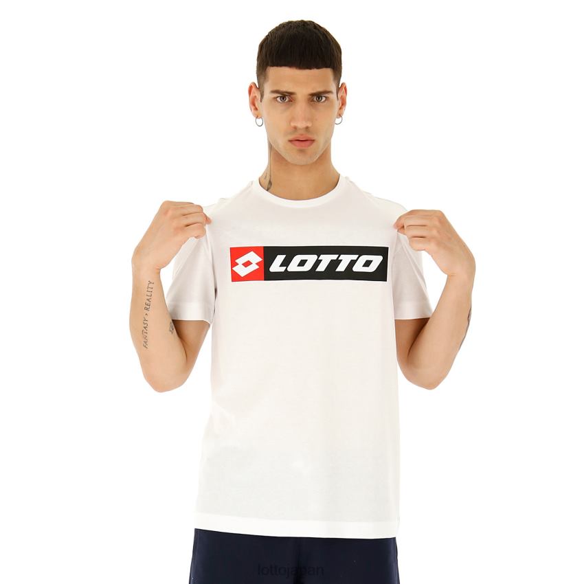 衣服 Lotto Tシャツのロゴ 明るい白色 男 NJB2J429